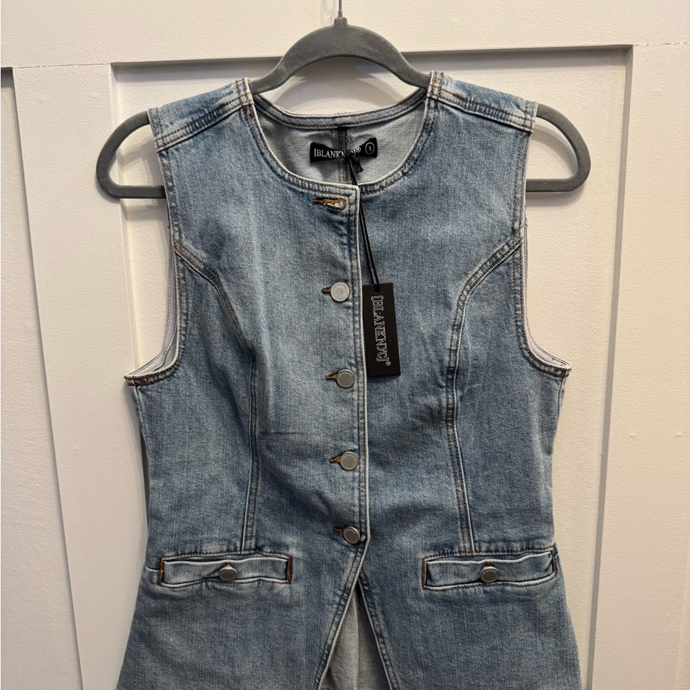 Blank NYC Light Blue Denim Vest Size Small